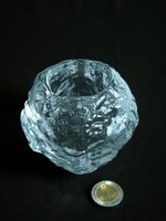 Kosta Boda "hógolyó" - jégüveg mécsestartó (I)