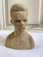 Bokros Birman Dezső (1889-1965)_József Attila portré_kerámia_12x8x17cm
