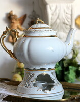 Herendi porcelán kanna melegítő nyeles mécsestartóval