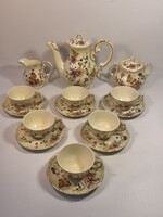 Zsolnay pillangó mintás kávés/mokkás készlet, jelzett, újszerű,hibátlan