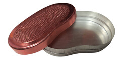 Retró Iskolába is Keletnémet (DDR) alumínium hordható szendvics tartó