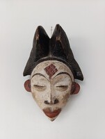 Afrikai maszk patinás fa maszk Punu népcsoport Gabon africká maska afrikanische Maske D400 483 6125