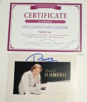 Richard Clayderman (francia zongorista) által dedikált fénykép hitelesítő tanúsítvánnyal