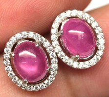925 ezüst rubin fülbevaló