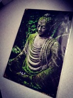Buddha fém dekoráció tábla 20*30 cm.