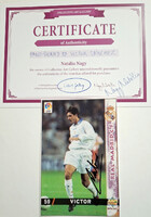 Victor Sanchez (Barcelona,Spanyol Bajnok) labdarúgó aláírása hitelesítéssel fotón