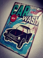 Cár Wash fém dekoráció tábla 20*30 cm.