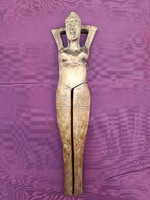 Meztelen női alak, vintage DIÓTÖRŐ fából