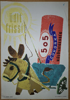 Üdít frissít 505 Cukorka különlegesség reklám plakát 1960-as évek