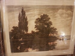 Paulovits Pál-(1892-1975)  SZÉPEN!-szinezett- jelzett  szép állapotu vadász-rézkarc  -fakeretben--