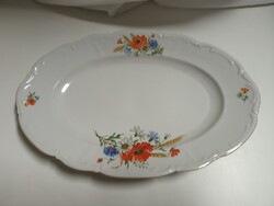 Nagy méretű Bareuther Bavaria bajor pipacsos porcelán kínáló, tálaló, pecsenye tál - 38,5 x 25 cm