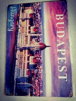 Budapest fém dekoráció tábla 20*30 cm.
