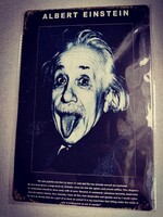 Albert Einstein fém dekoráció tábla 20*30 cm.
