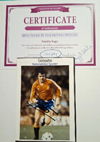 José Antonio Camacho (Real Madrid) labdarúgó aláírása hitelesítéssel fotón