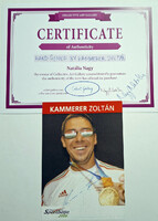 Kammerer Zoltán (Olimpiai Bajnok) kajakos aláírása hitelesítéssel nyomtatványon