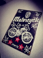 Motoros fém dekoráció tábla 20*30 cm.