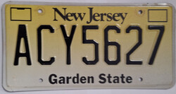 Eredeti Amerikai, New Jersey, Garden State rendszám