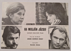 Ha megjön József magyar film, filmes képeslap, Bujtor István, Koncz Gábor, Ruttkai Éva, Monori Lili