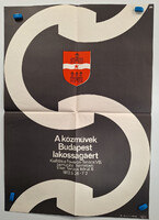 A közművek Budapest lakosságáért plakát (Fővárosi Tanács VB. bemutató terem, V. Tanács krt. 6) 1972
