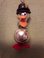 Karácsonyfa díszek gyűjtőknek:Régi 60-as évekbeli függő kacsa hibátlan.7cm.