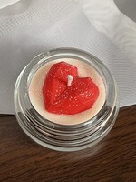 Valentin-napi szója illatgyertya mini üvegben