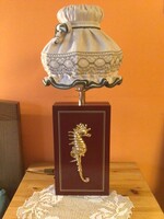 Különleges, ritka,  vintage lámpa  bájos, masnis, csipkés búrával