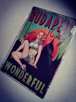 Budapest fém dekoráció tábla 20*30 cm.