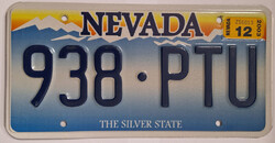 Eredeti Amerikai, Nevada, The Silver State rendszám