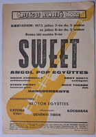 ORI. Kisstadion Villamosplakát (1973.Júl.7) Sweet (Brian Connoly,Andy Scott,Steve Priest,Mick Tucker),Neoton,Katona K.,Kócbabák,Dévényi