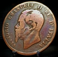 Olaszország 10 Centesimi, 1866 Verdejel: ".OM" - Strasbourg D16C2