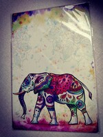 Elefántos fém dekoráció tábla 20*30 cm.