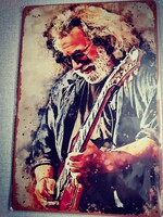 Gitáros fém dekoráció tábla 20*30 cm.