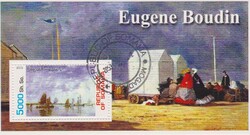 Szomália  2003 bélyegzett blokk -  Impresszionista festők Eugene Boudin