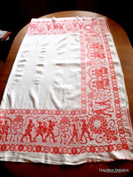 Különleges lendamaszt szőtt asztalterítő, abrosz. 150x126 cm