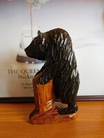 Faragott fa medve hordóval a szovjet időkből - 24.5 cm