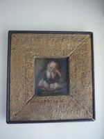 Olvasó rabbi. XIX. századi festmény, olaj, fa lapon. 2405 22