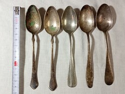 Alpakka alpaka alpacca 085 - kiskanál vegyes 5db egyben vintage teáskanál