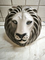 Porcelán oroszlán fej, fali dísz, dombormű, álarc eladó!