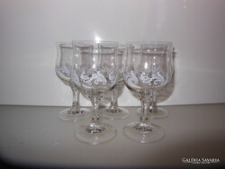 ÜVEGPOHÁR - 5 db  - 14 x 7 cm  - RÉGI - NEM KOPOTT -  OSZTRÁK  - HIBÁTLAN