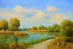 Lantos György: Szigetközi Duna ágak 40x60 cm