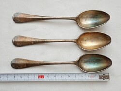 Alpakka alpaka alpacca 082 - kiskanál KOHLER & C 3db egyben 14,5cm vintage ezüstözött teáskanál