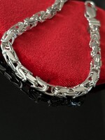 Egyedi, kézi készítésű masszív ezüst király karkötő