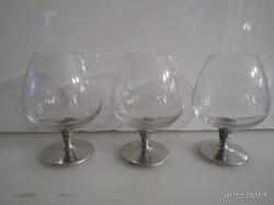 POHÁR - ÜVEG - ÓN TALP - JELZETT - 14 x 9 cm  - NÉMET - HIBÁTLAN