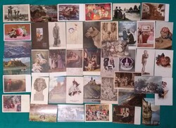 50 db. színes képeslap művészet témában, egyben