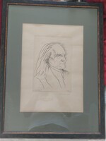Borsos Miklós - Liszt Ferenc - 1981 - Rézkarc - 53x70, Keretben