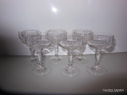 ÜVEGPOHÁR - 6 db -  11 x 7 cm - SAVMARATOTT - RÉGI -  OSZTRÁK  - HIBÁTLAN
