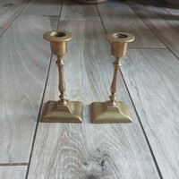 Kecses antik réz gyertyatartó pár (12,8 cm)