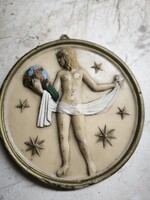 Kerek fali dísz, viasz  horoszkópos fali dombormű, SZŰZ  eladó!