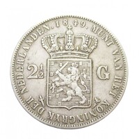 Hollandia,2 1/2 gulden 1849 VF ezüst 25g945