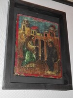 "Angyali üdvözlet" témájú 19. századi román ikon